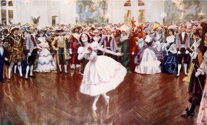 Madame Pavlova deltar på et fancy dressball på Savoy av English School
