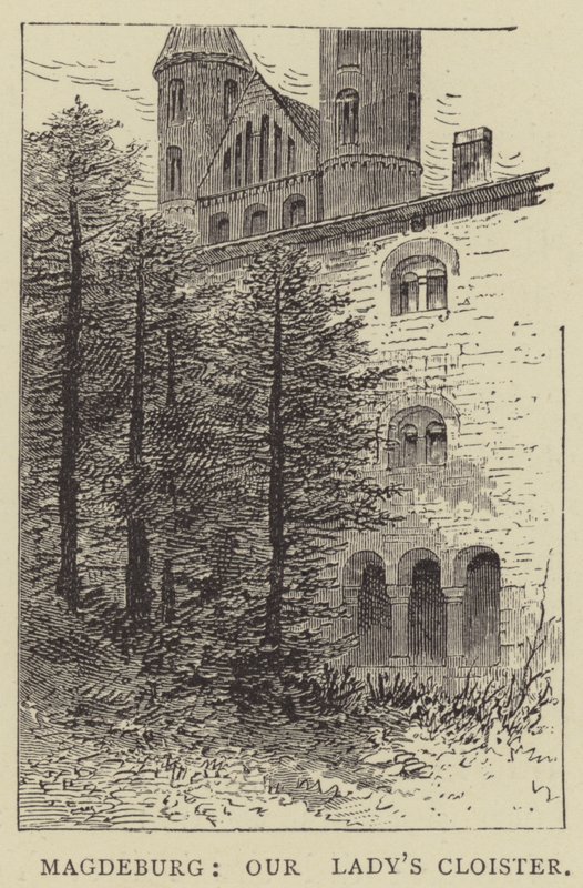 Magdeburg, Vår Frues kloster (gravering) av English School