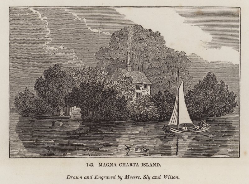Magna Charta Island (gravering) av English School