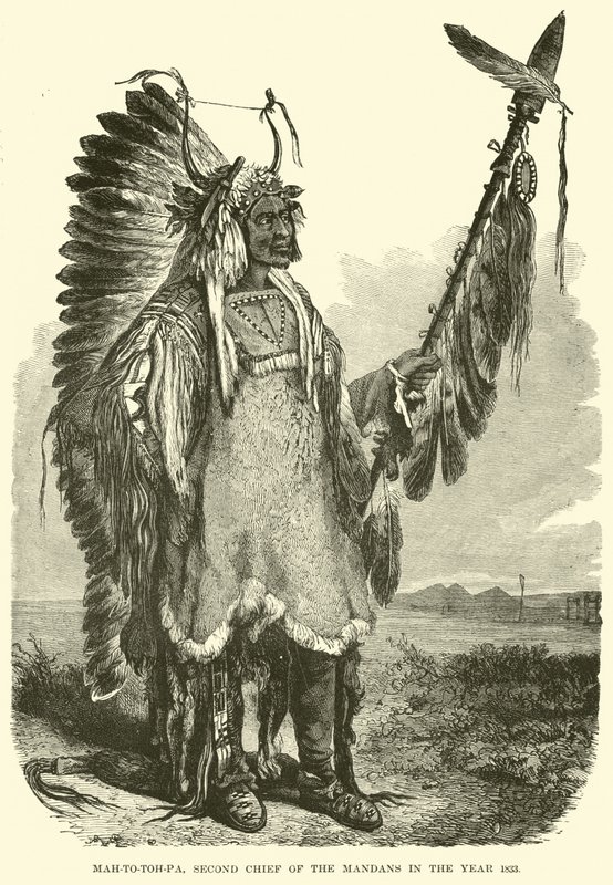 Mah-to-toh-pa, andre sjef for Mandans i år 1883 av English School