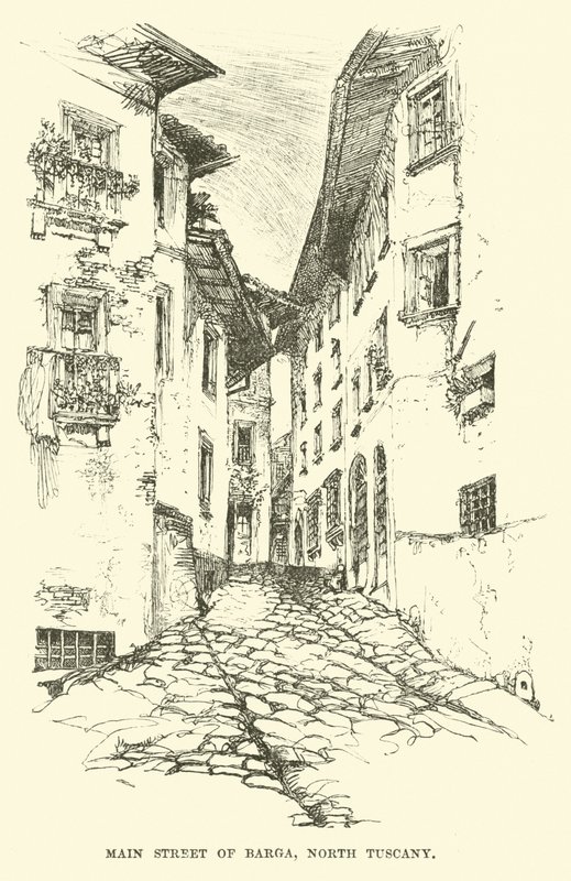 Hovedgaten i Barga, Nord-Toscana av English School