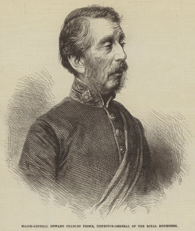 Generalmajor Edward Charles Frome, generalinspektør for Royal Engineers (gravering) av English School