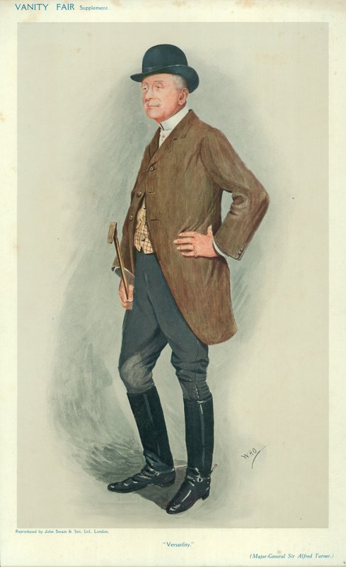 Generalmajor Sir Alfred Turner, Allsidighet, 8. juni 1910, tegneserie Vanity Fair av English School
