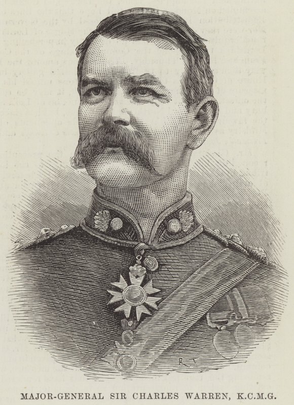 Generalmajor Sir Charles Warren, KCMG (gravering) av English School