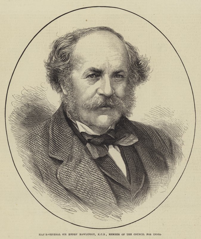 Generalmajor Sir Henry Rawlinson, KCB, medlem av rådet for India (gravering) av English School