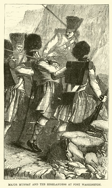 Major Murray og Highlanders ved Fort Washington av English School