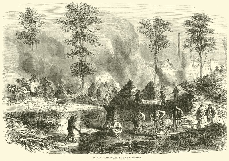 Lage kull til krutt, oktober 1870 av English School