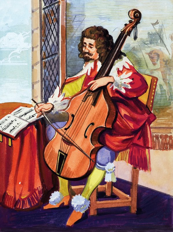 Mann som spiller cello av English School