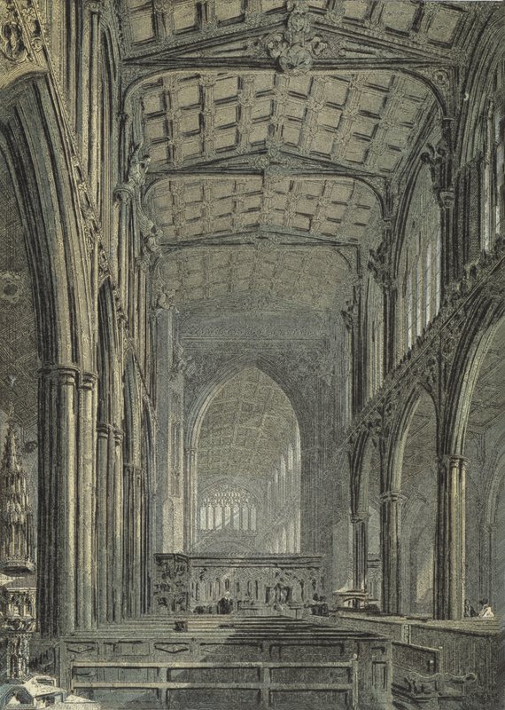 Manchester Cathedral, utsikt fra West End of Nave av English School