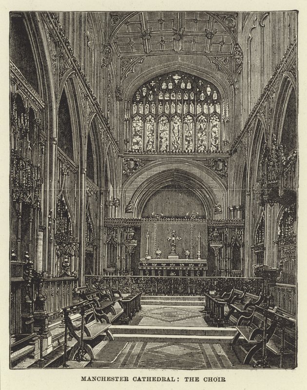 Manchester Cathedral, koret av English School