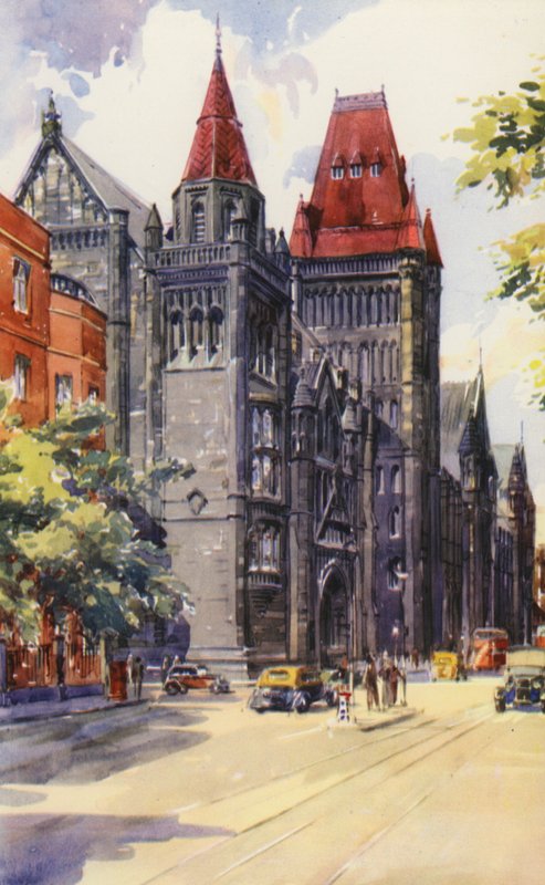 Manchester University (farge litho) av English School