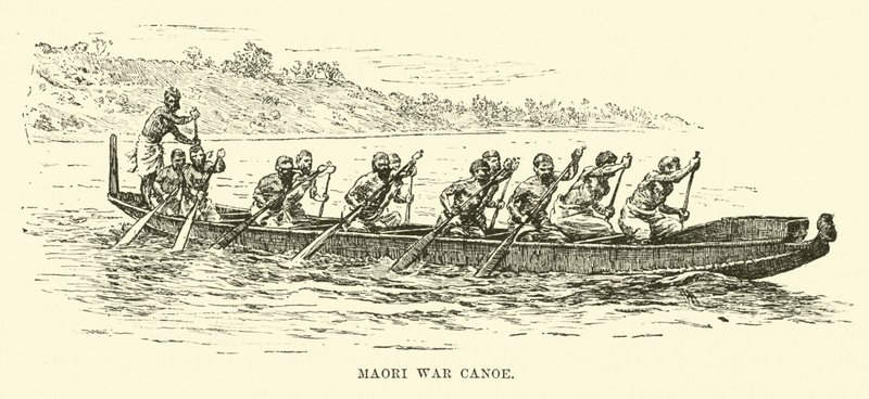 Maori War Canoe av English School