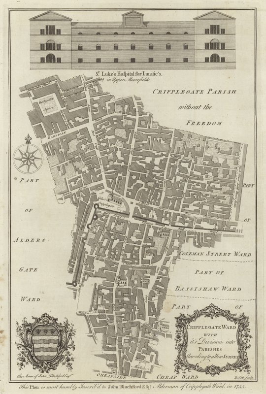 Kart over Cripplegate Ward, London av English School