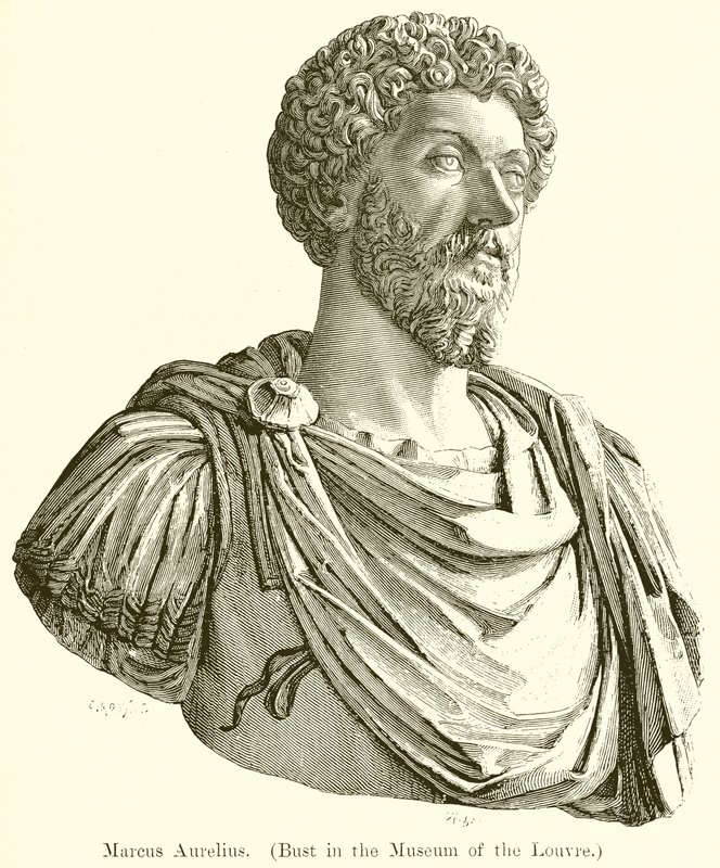 Marcus Aurelius. (Byste i Louvre-museet) av English School