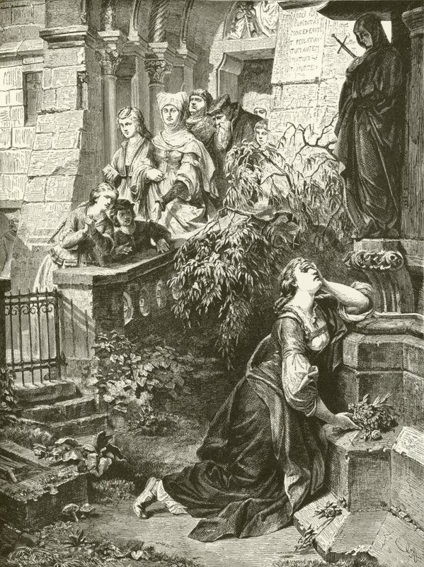 Margaret før Mater Dolorosa (gravyr) av English School