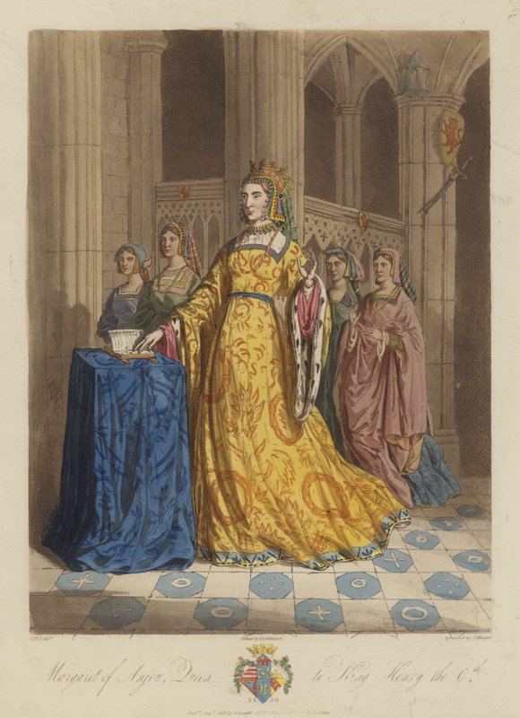 Margaret av Anjou, dronning av kong Henry VI av England (akvatint) av English School