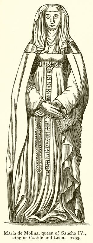 Maria de Molina, dronning av Sancho IV, konge av Castilla og Leon. 1295 av English School