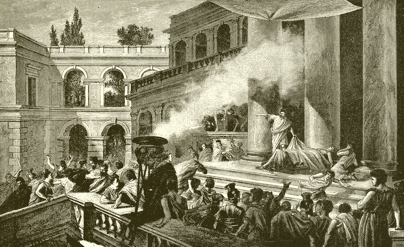 Mark Antony viser folket Caesars lik av English School