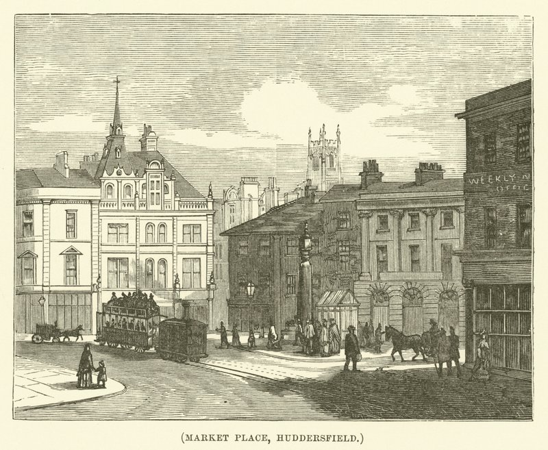 Markedsplassen, Huddersfield (gravering) av English School