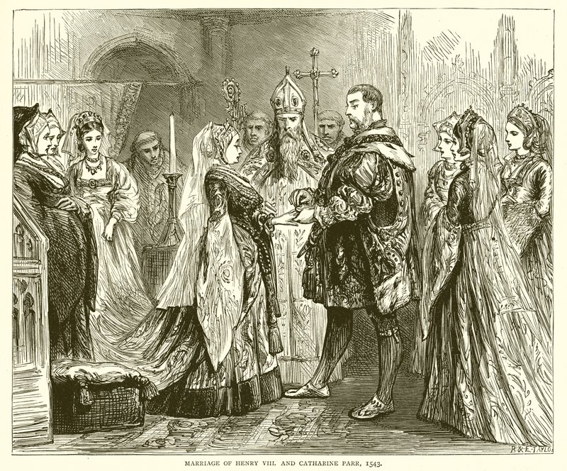 Ekteskap med Henry VIII og Catharine Parr, 1543 av English School