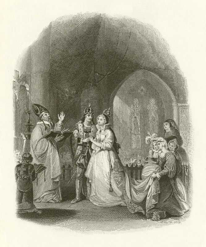 Ekteskap av Henry VII med Elizabeth av York av English School
