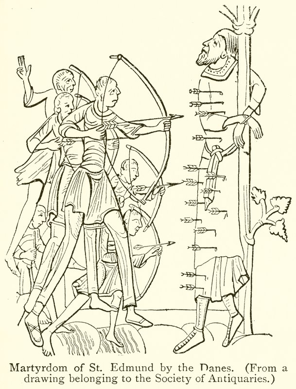 Martyrium av St. Edmund av danskene av English School