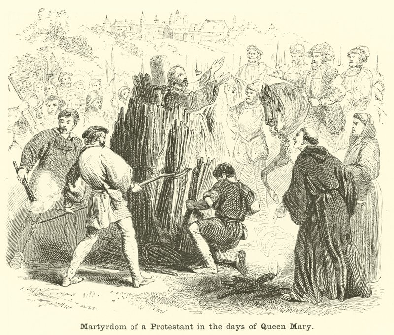 Martyrdøden til en protestant i dronning Marys dager av English School