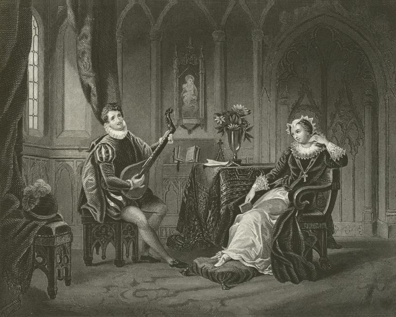 Mary Queen of Scots og hennes sekretær Chatelar av English School