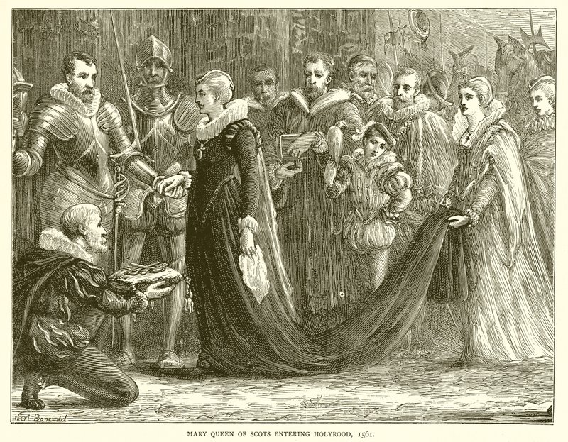 Mary Queen of Scots inn i Holyrood, 1561 av English School