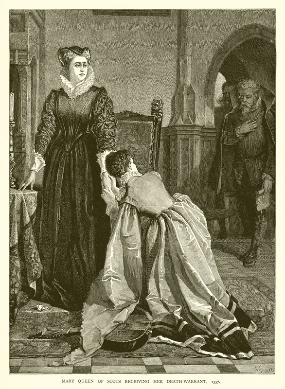 Mary Queen of Scots mottar sin dødsordre, 1557 av English School