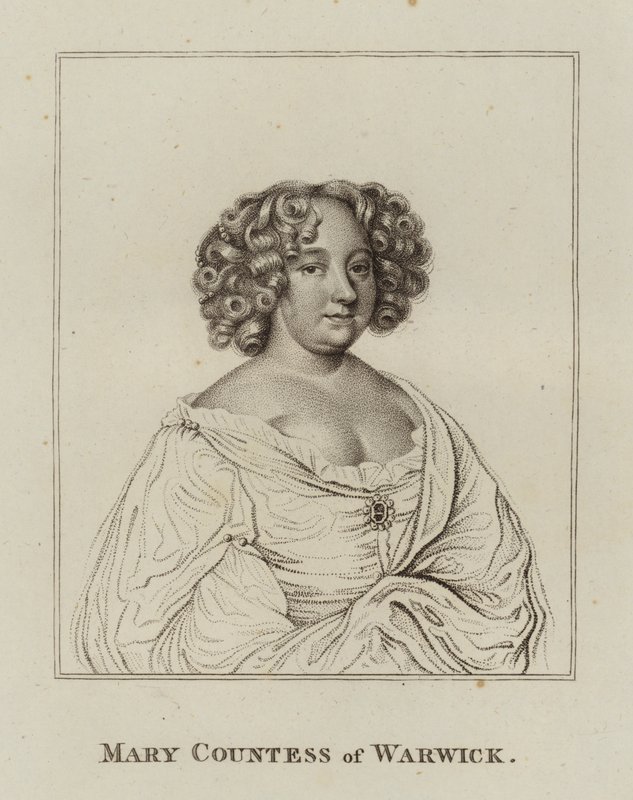 Mary Rich, grevinne av Warwick (gravering) av English School