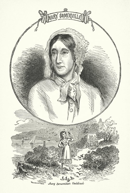 Mary Somerville , skotsk vitenskapsmann og forfatter (gravering) av English School