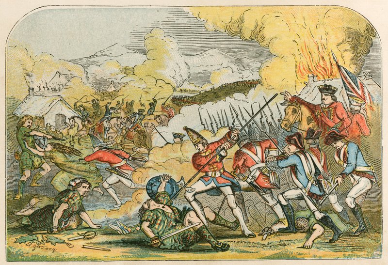 Massakren på Highlanders av hertugen av Cumberland av English School