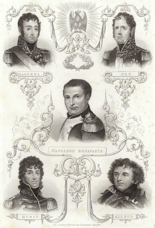 Massena, Ney, Napoleon Bonaparte, Murat og Kleber av English School