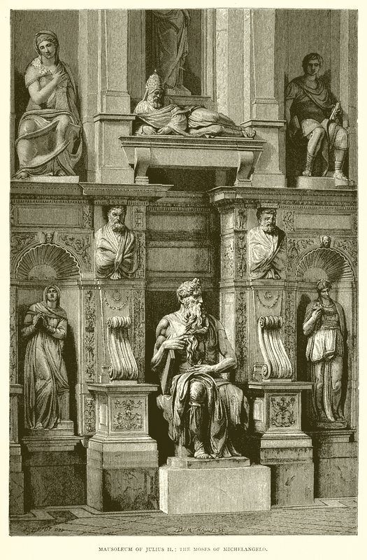 Mausoleet til Julius II; Moses av Michelangelo av English School