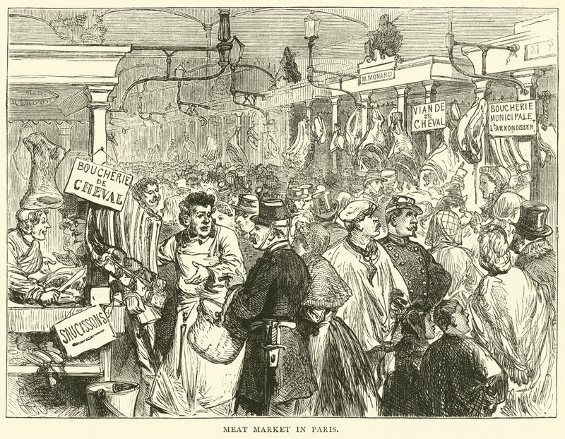 Kjøttmarked i Paris, oktober 1870 av English School