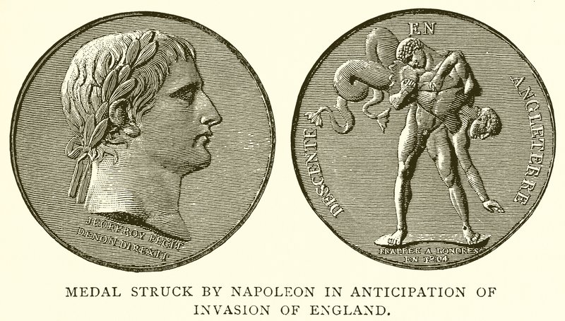 Medalje slått av Napoleon i påvente av invasjonen av England av English School