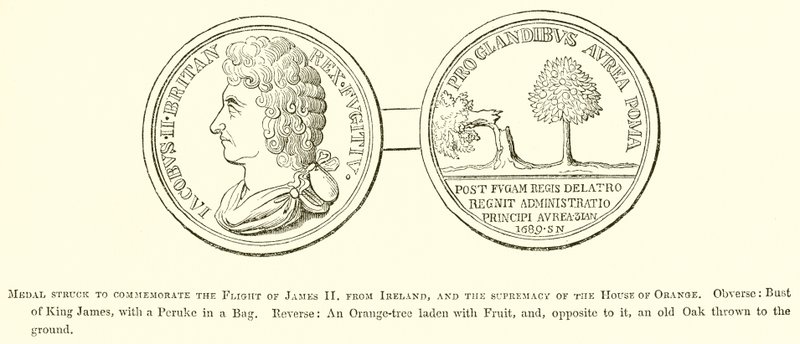 Medalje slått for å minnes Flight of James II av English School