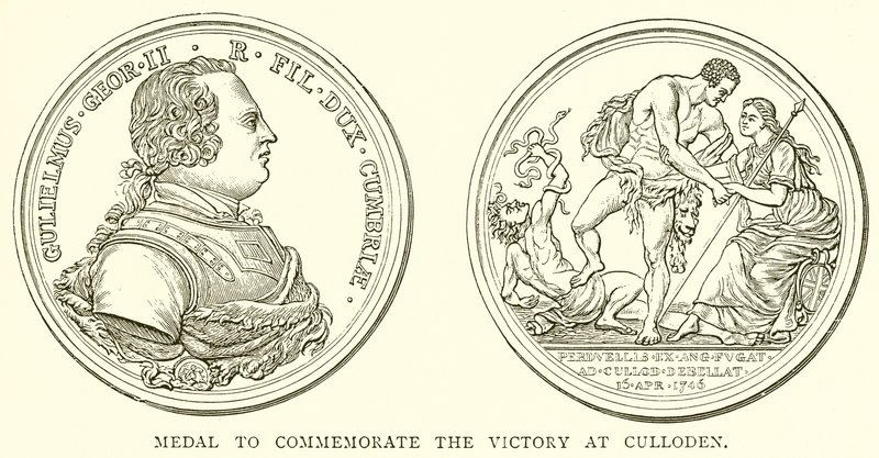 Medalje til minne om seieren ved Culloden av English School
