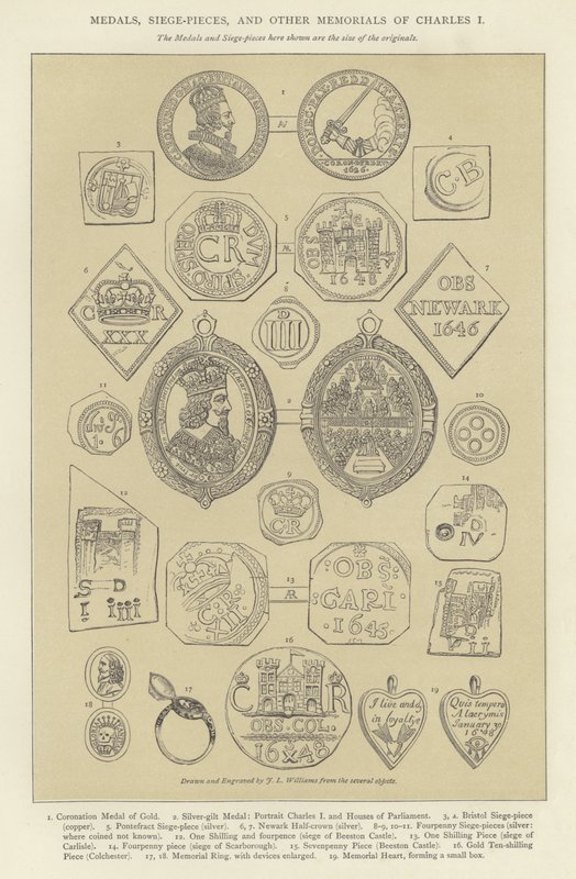Medaljer, beleiringsstykker og andre minnesmerker av Charles I av English School