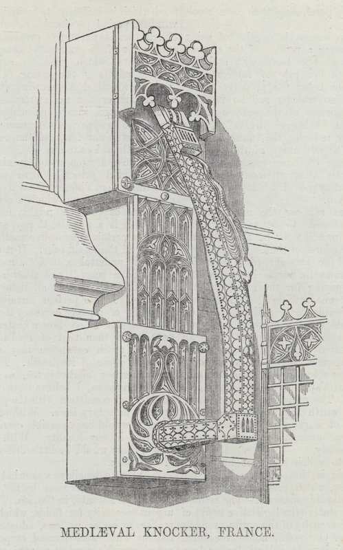 Middelalderknocker, Frankrike (gravering) av English School