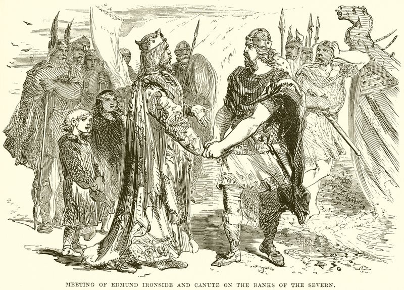 Møte mellom Edmund Ironside og Knud på bredden av Severn av English School