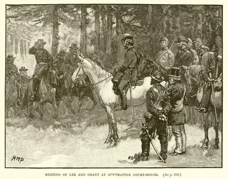 Møte med Lee og Grant ved Appomattox Court-House av English School