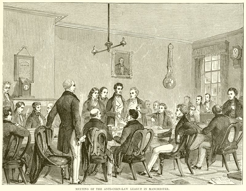 Møte i Anti-Corn Law League i Manchester av English School