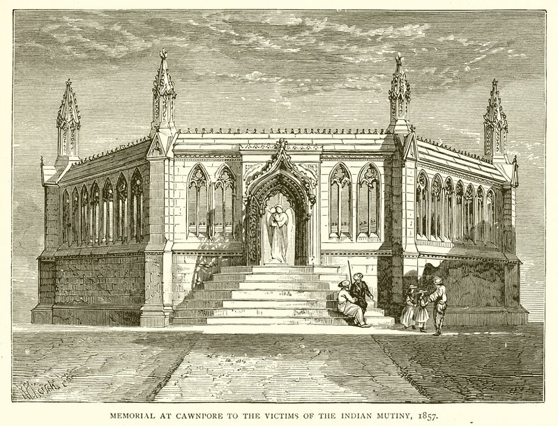 Minnesmerke ved Cawnpore til ofrene for det indiske mytteriet, 1857 av English School
