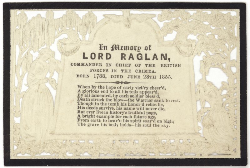 Minnekort til minne om Lord Raglan av English School