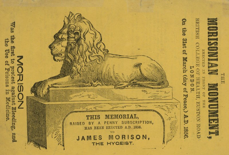 Minnesmerke reist i 1856 til James Morison, hygeisten av English School
