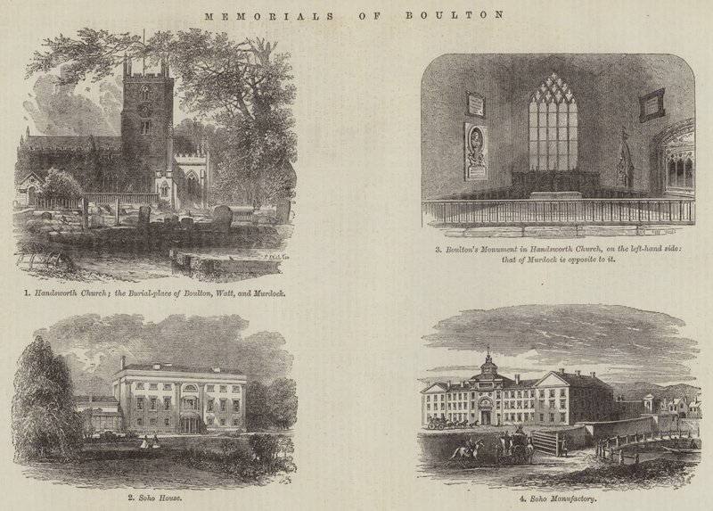 Minnesmerker over Boulton (gravering) av English School