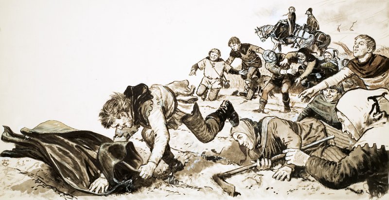 Men of Haxey jager silkehetten til Lady de Mowbray av English School