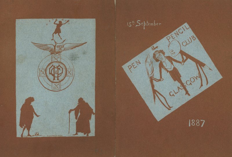 Meny for en bankett til ære for Henry Irving, Pen and Pencil Club, Glasgow, 15. september 1887 av English School